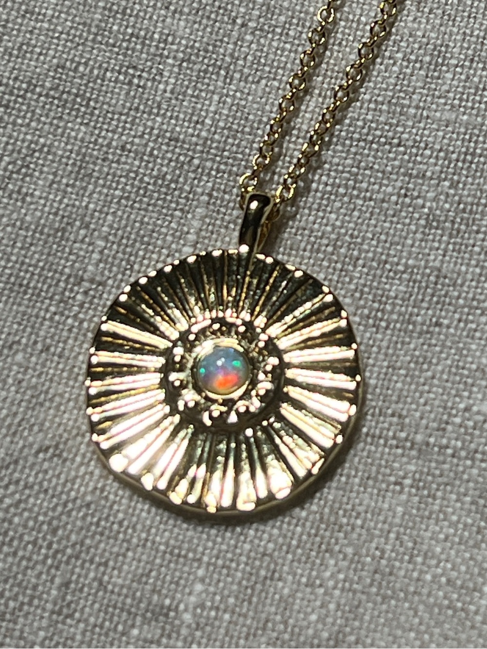 Gorjana Sunburst Coin Adjustable Necklace Gold